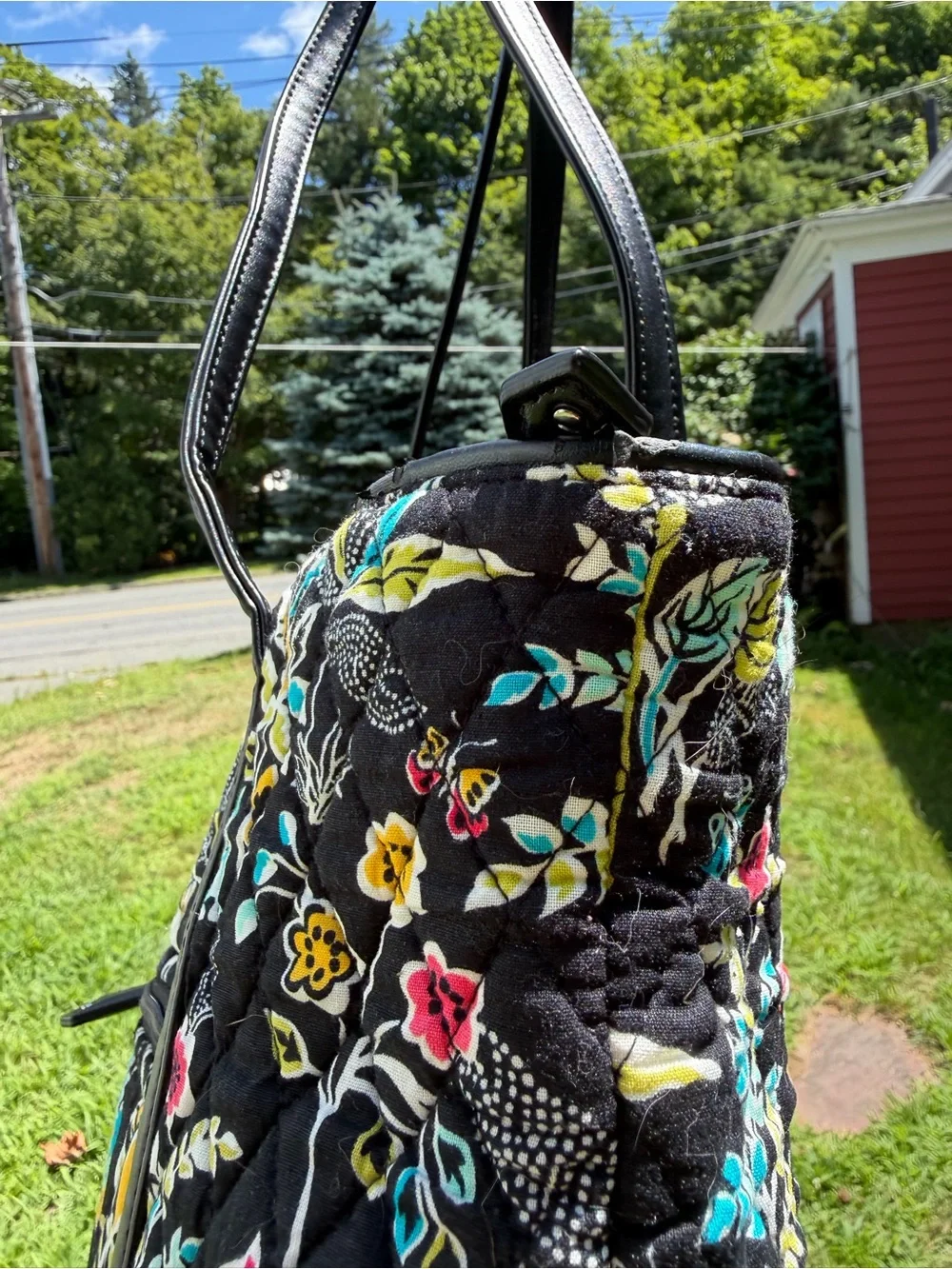 Vera Bradley Small Tote Winter Palace Faux Leather Trim Quilted Bag